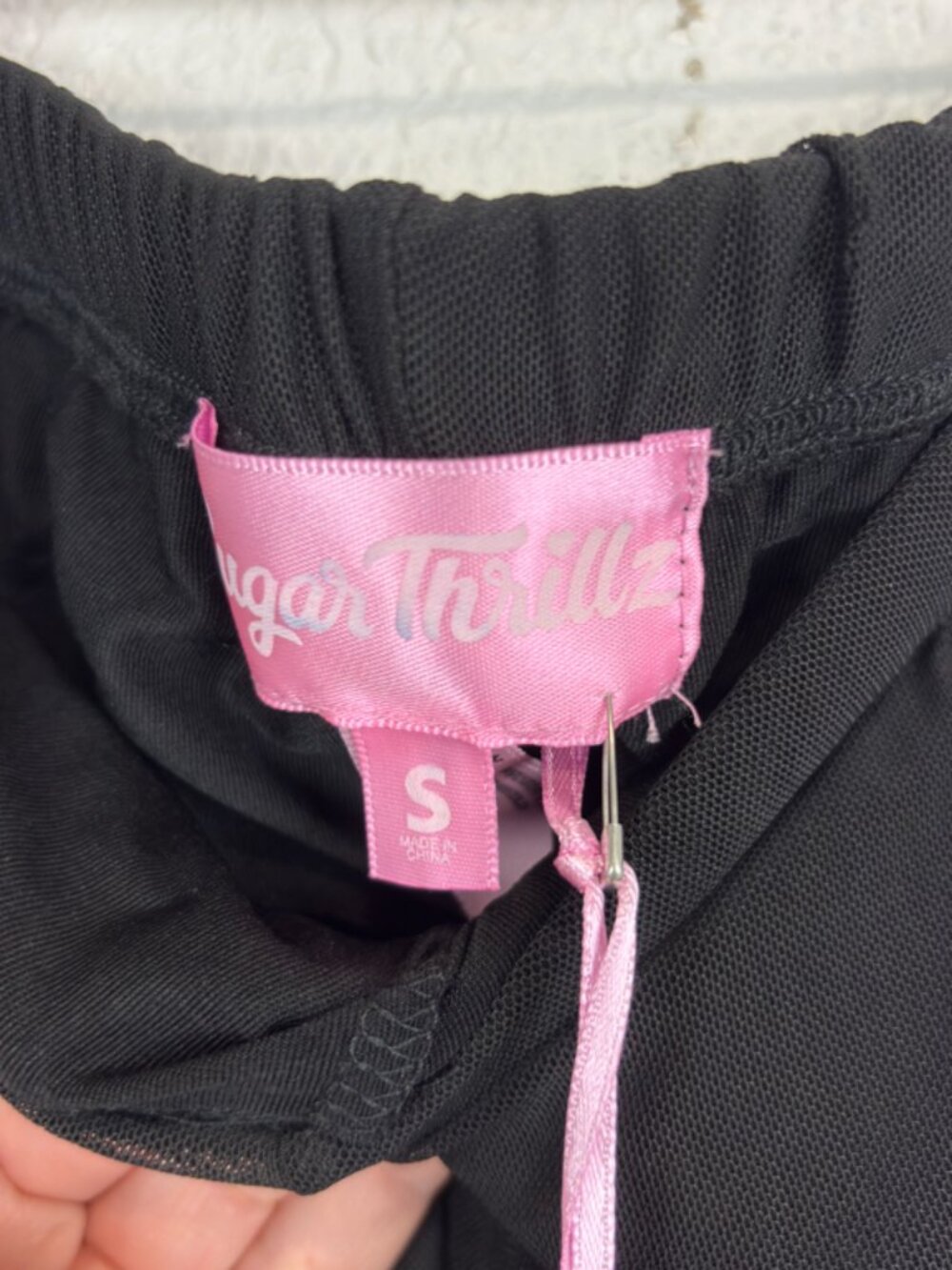 Dolls Kill Sugar Thrillz Black Sheer Mesh Bell Bottom Pants S NWT - Picture 4 of 8